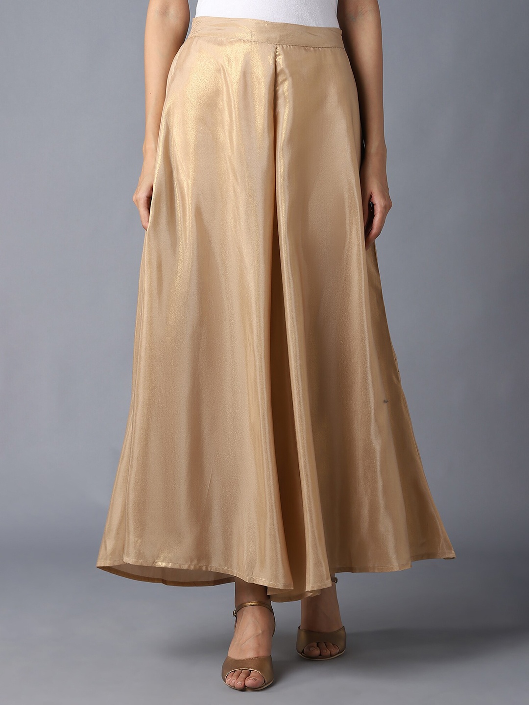 

AURELIA Women Flared Ethnic Palazzos, Gold
