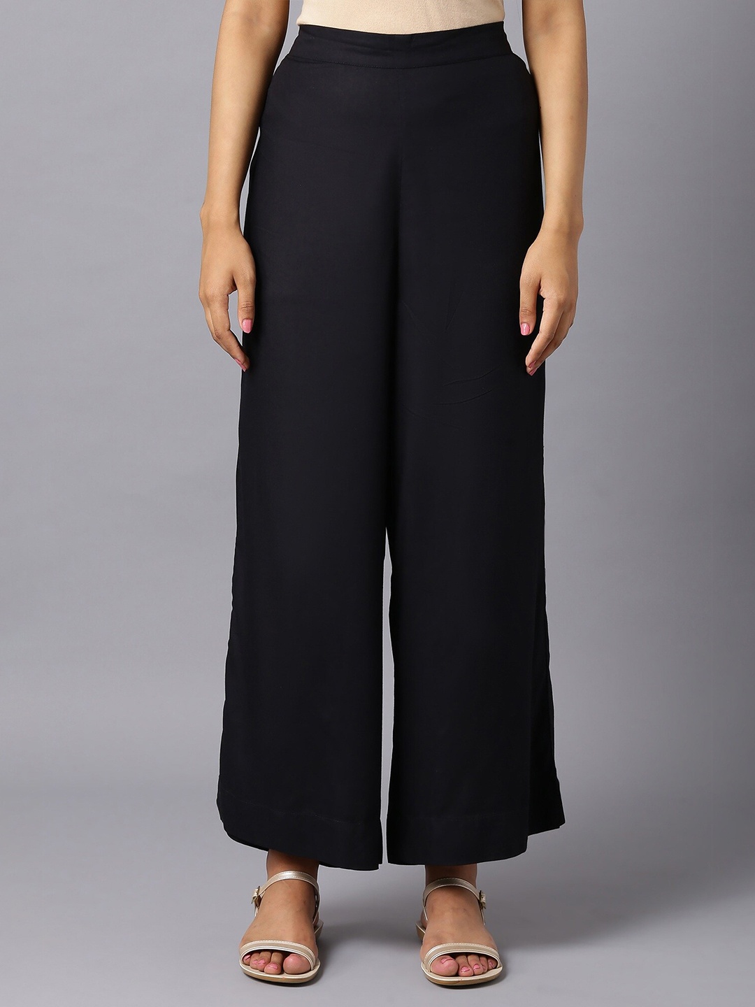 

AURELIA Women Wide Leg Palazzos, Black