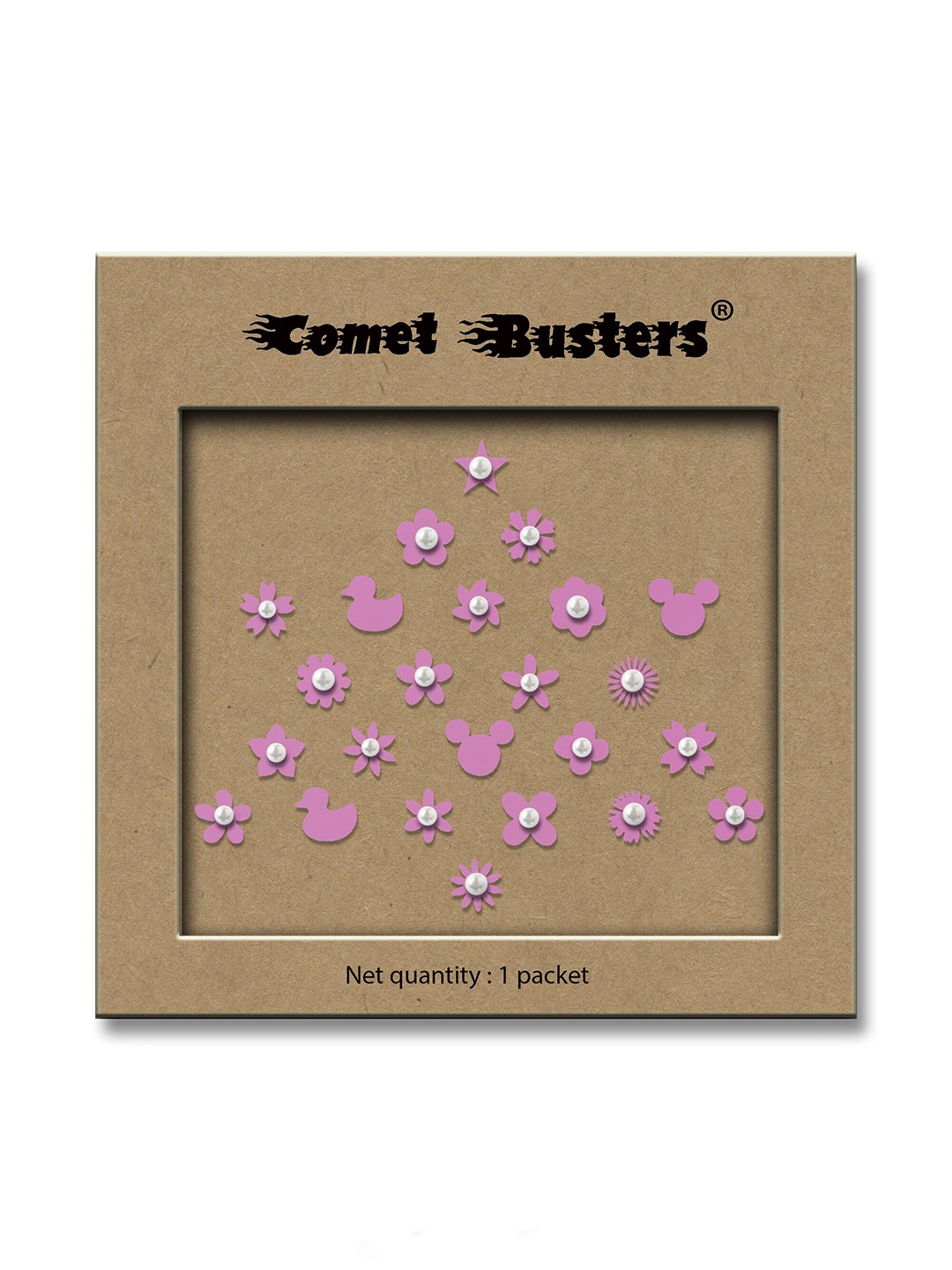 

Comet Busters Pink Embellished Reusable Designer Stickers - 24 Pcs