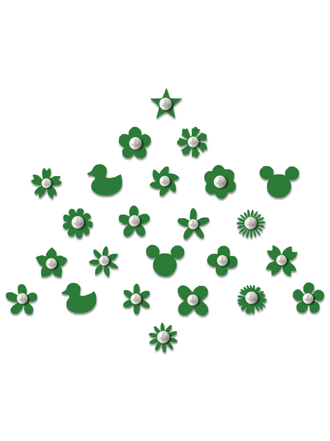 

Comet Busters Green Embellished Reusable Designer Stickers - 24 Pcs