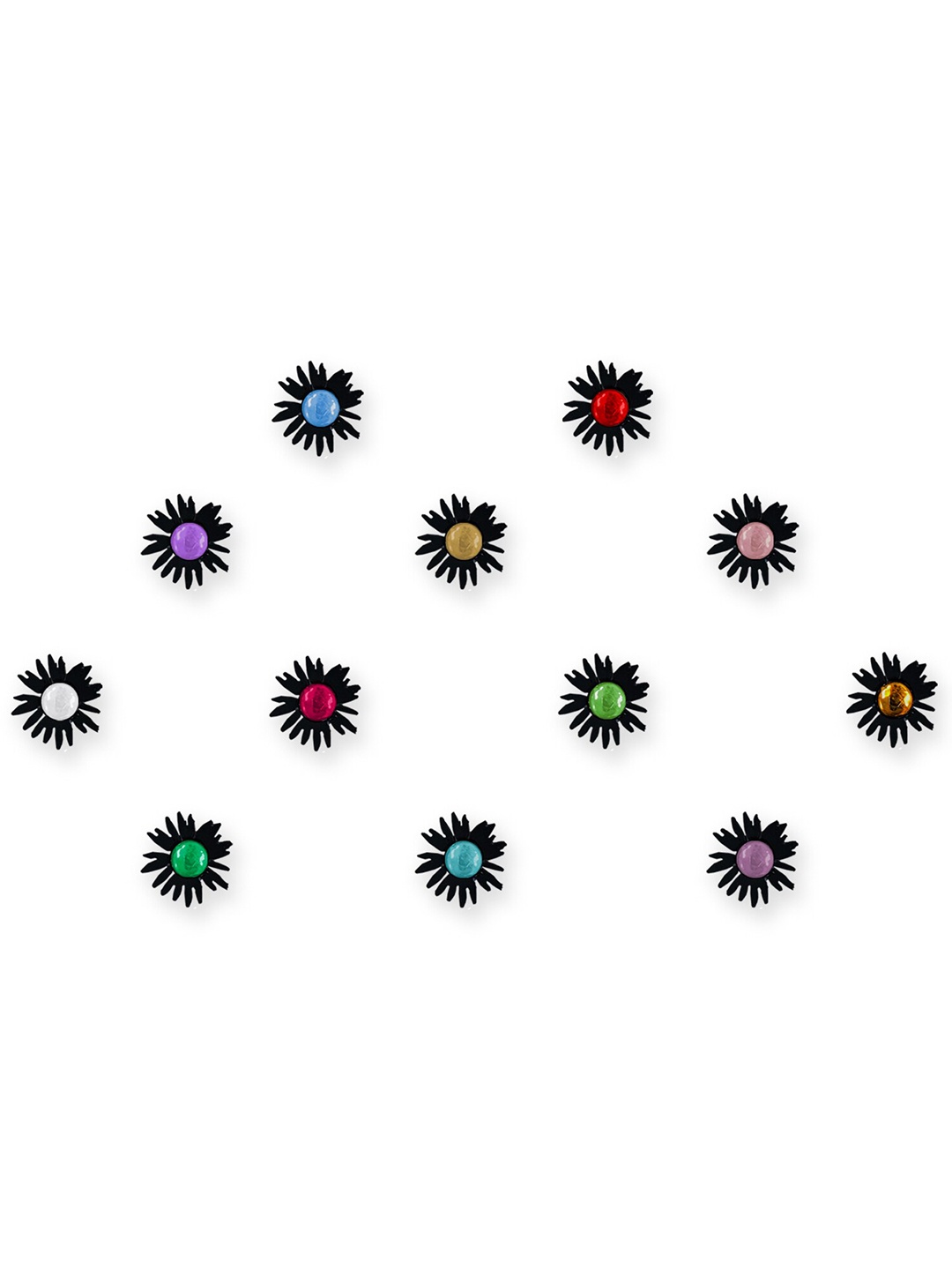 

Comet Busters Black Embellished Reusable Designer Stickers - 12 Pcs