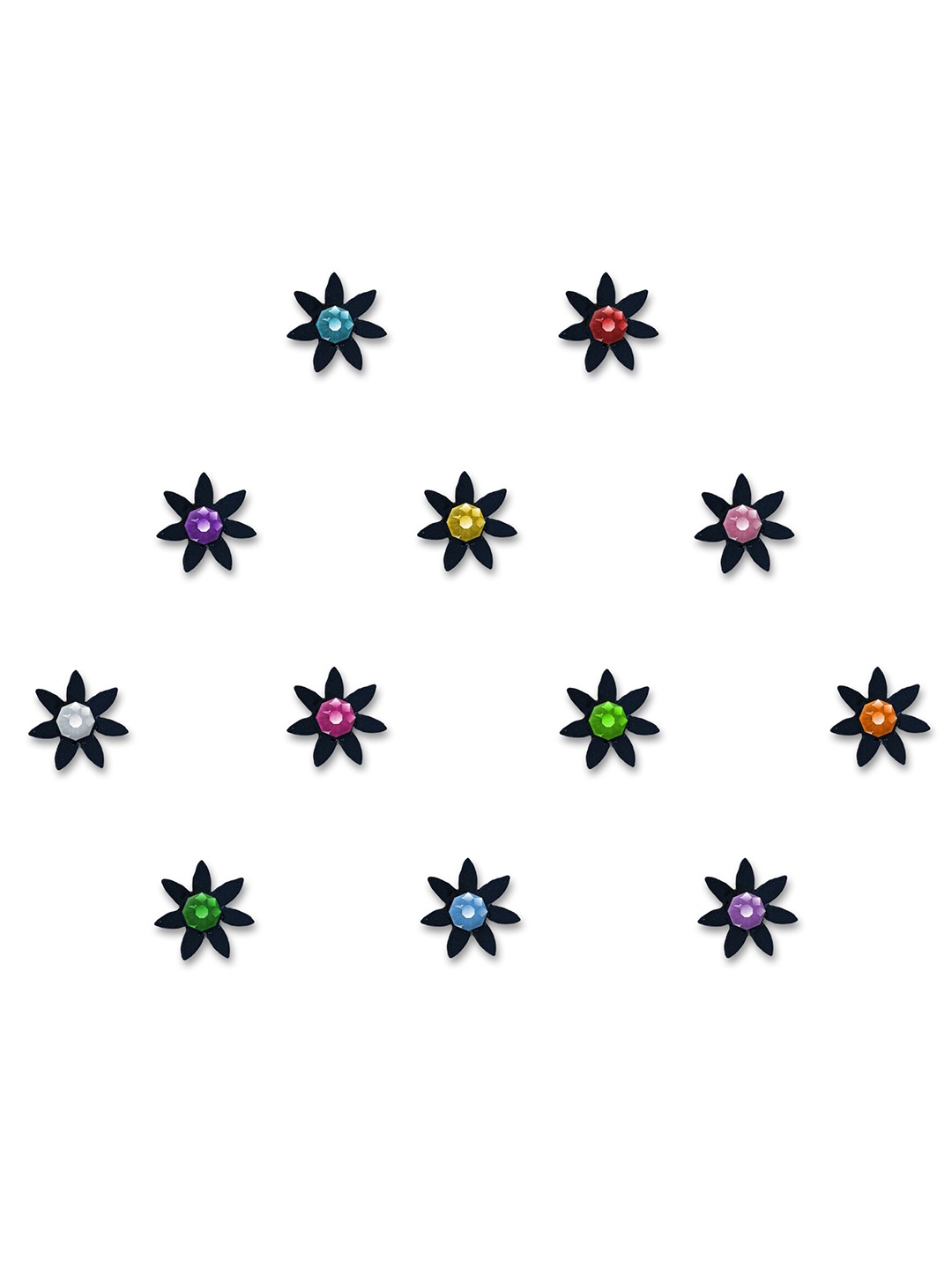 

Comet Busters Black Embellished Reusable Designer Stickers - 12 Pcs