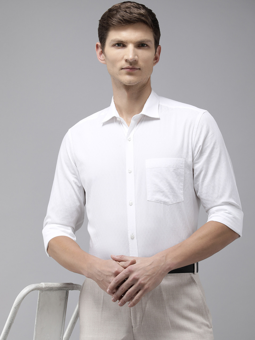 

Park Avenue Pure Cotton Super Slim Fit Opaque Formal Shirt, White