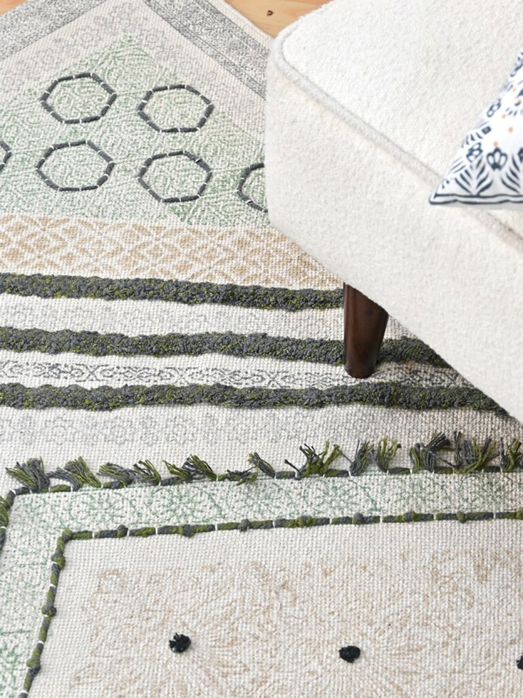 

Art Avenue Green Printed Cotton Carpet