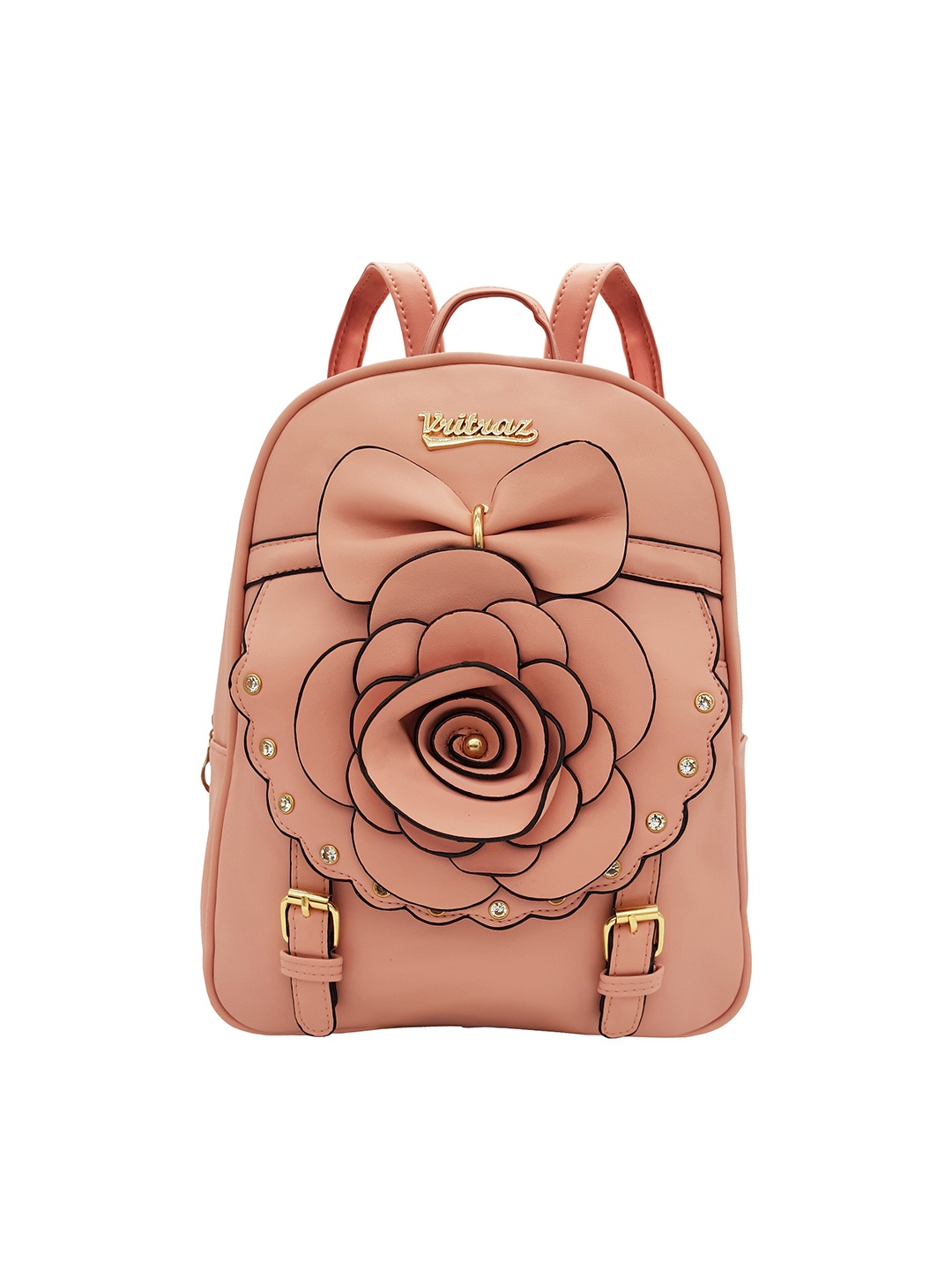 

JENNA Women Small Flower Design Backpack, Tan