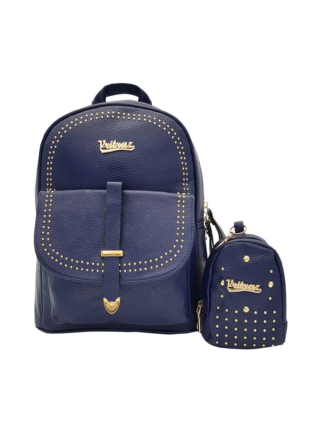 

JENNA Women Embellished Backpack With Pouch, Blue