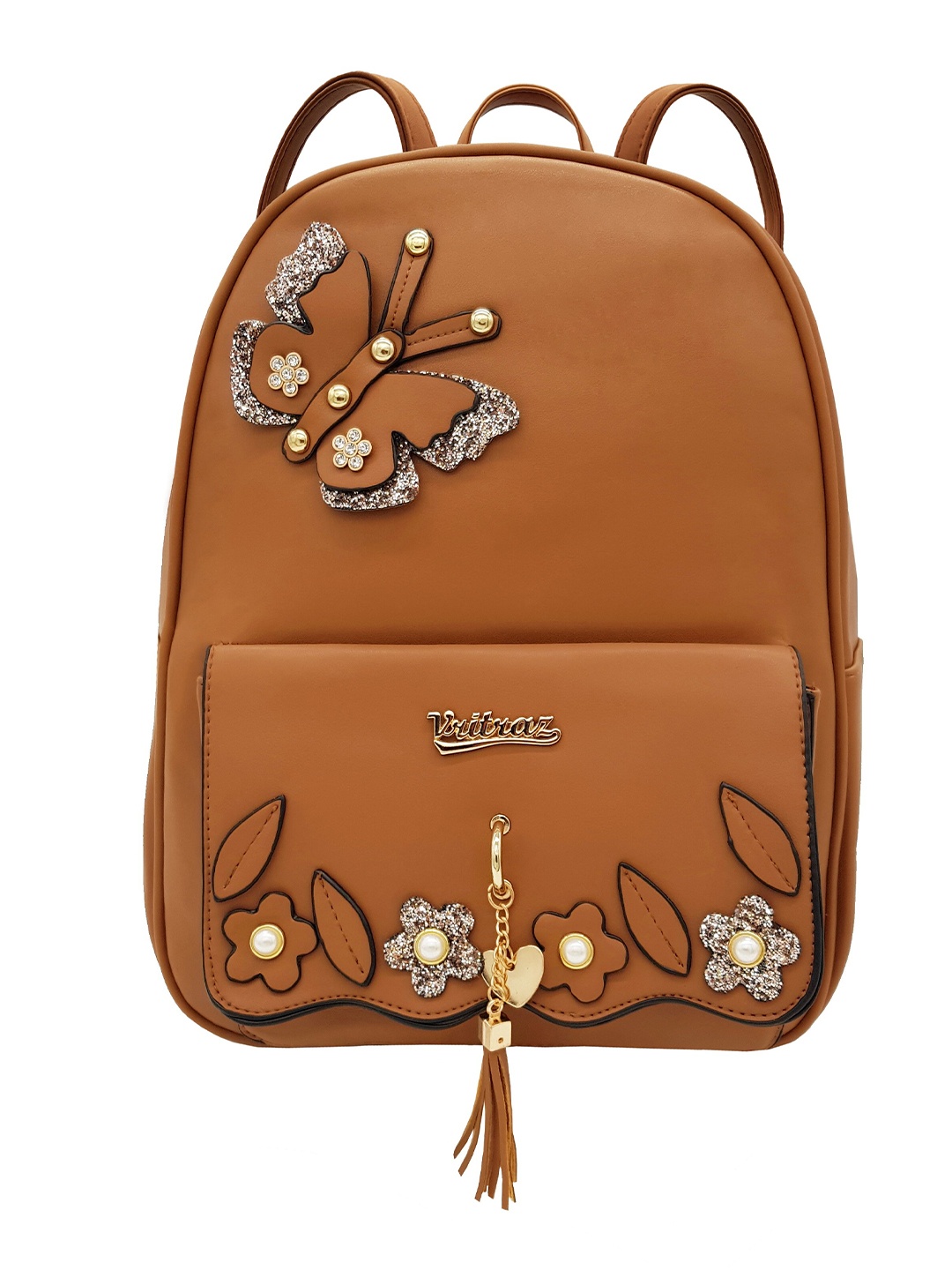 

JENNA Women Small Applique Backpack, Brown