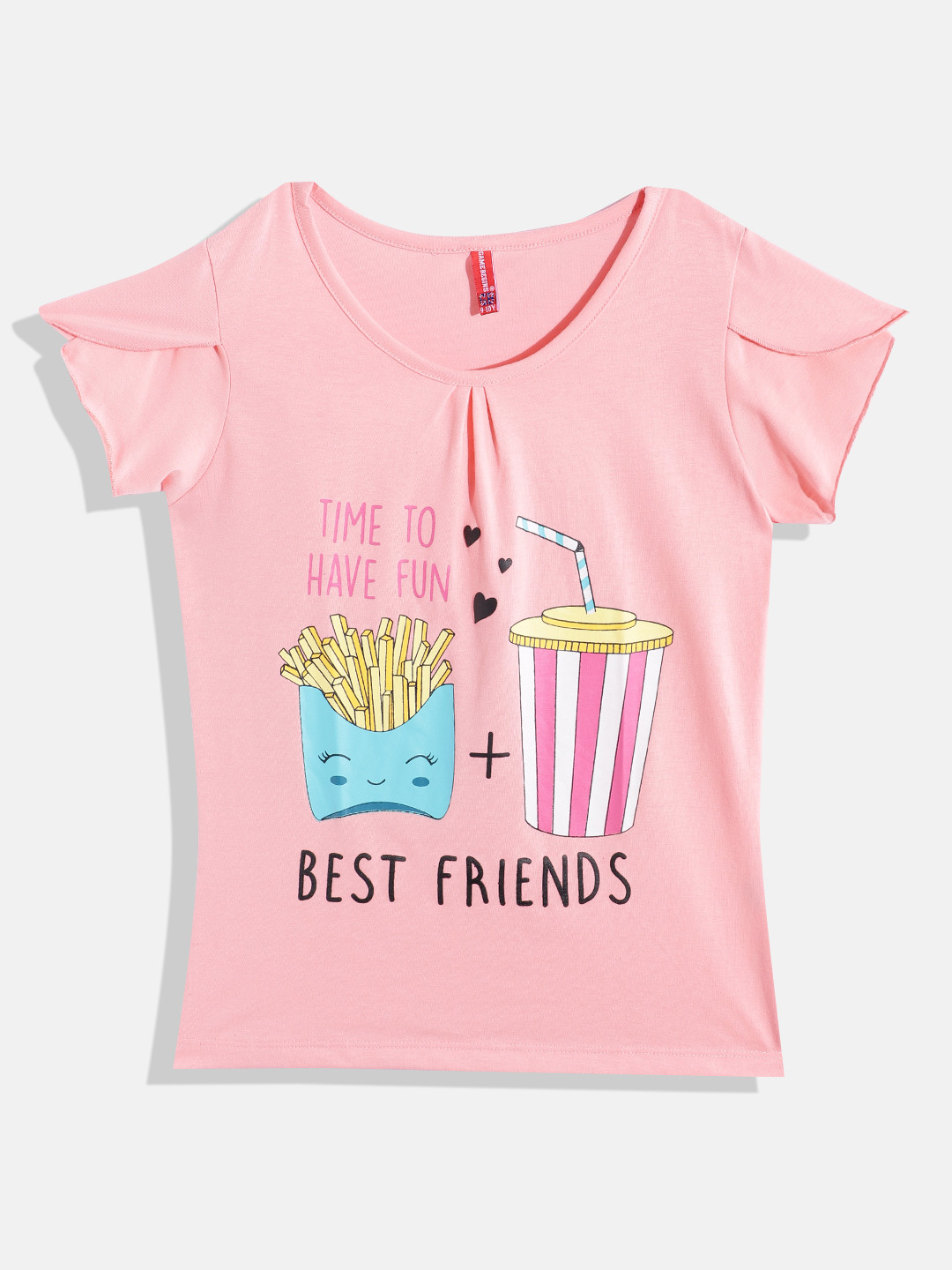 

GAME BEGINS by Eteenz Girls Printed Premium Cotton T-shirt, Pink