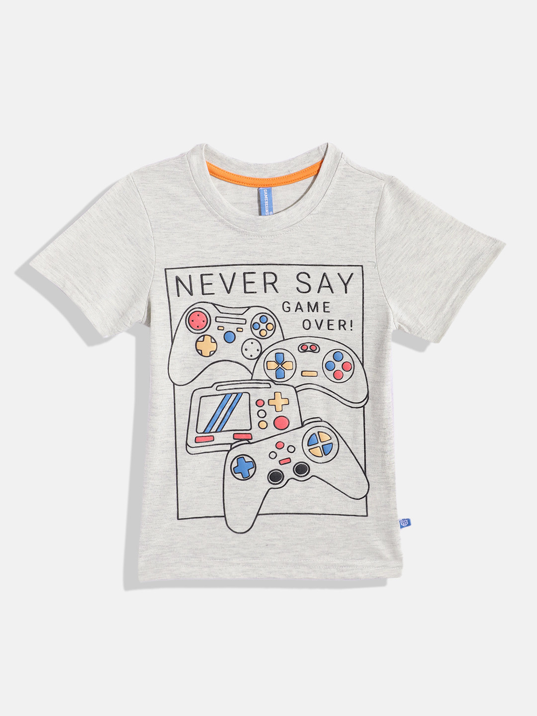 

GAME BEGINS by Eteenz Boys Premium Cotton Typography Printed T-shirt, Grey