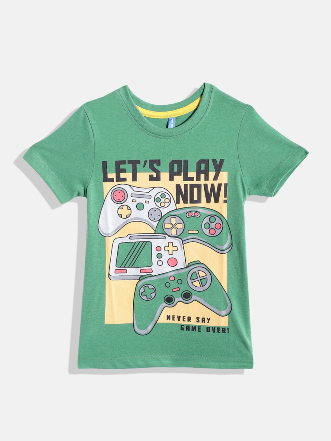 

GAME BEGINS by Eteenz Boys Premium Cotton Graphic Printed T-shirt, Green
