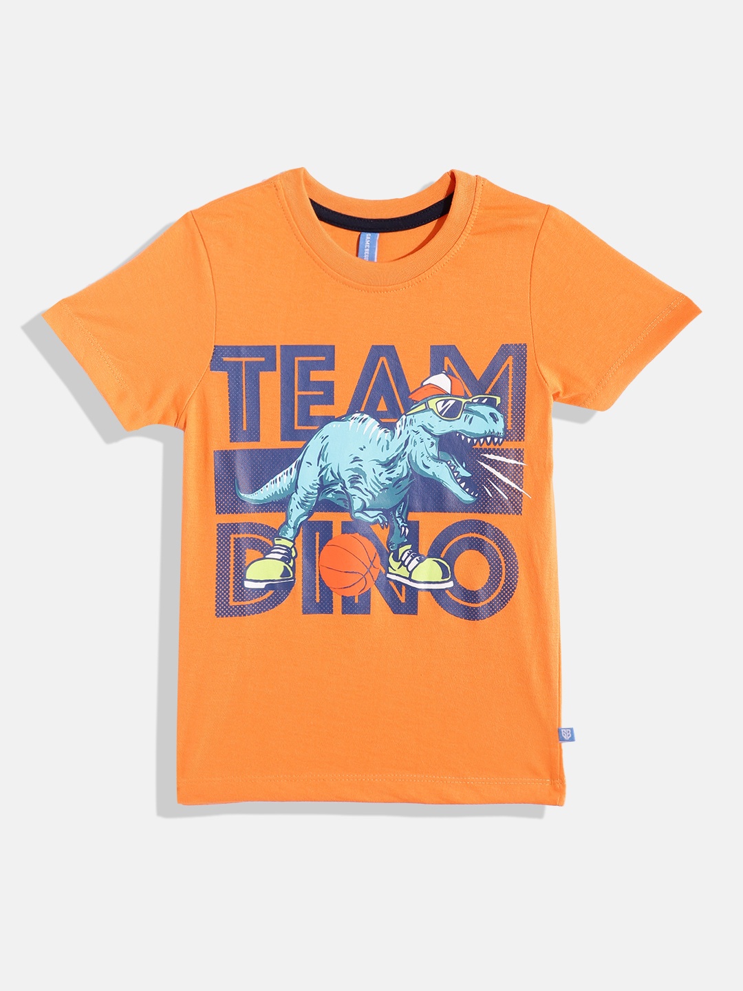 

GAME BEGINS by Eteenz Boys Premium Cotton Typography Printed T-shirt, Orange