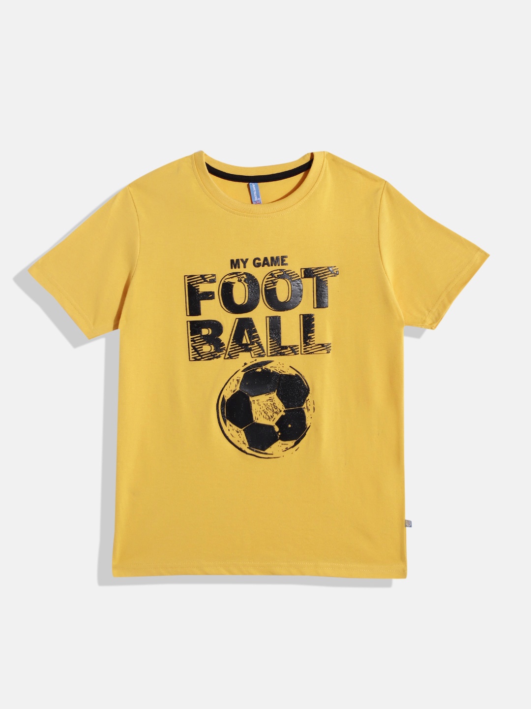 

Eteenz Boys Premium Cotton Graphic Printed T-shirt, Mustard