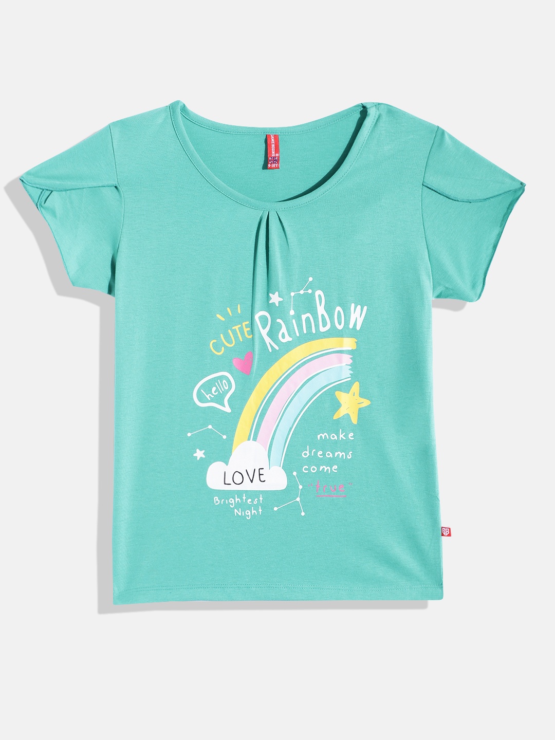 

GAME BEGINS by Eteenz Girls Premium Cotton Typography Printed T-shirt, Sea green