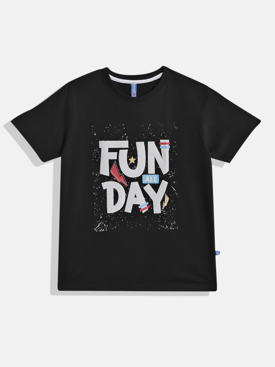 

Eteenz Boys Premium Cotton Typography Printed T-shirt, Black