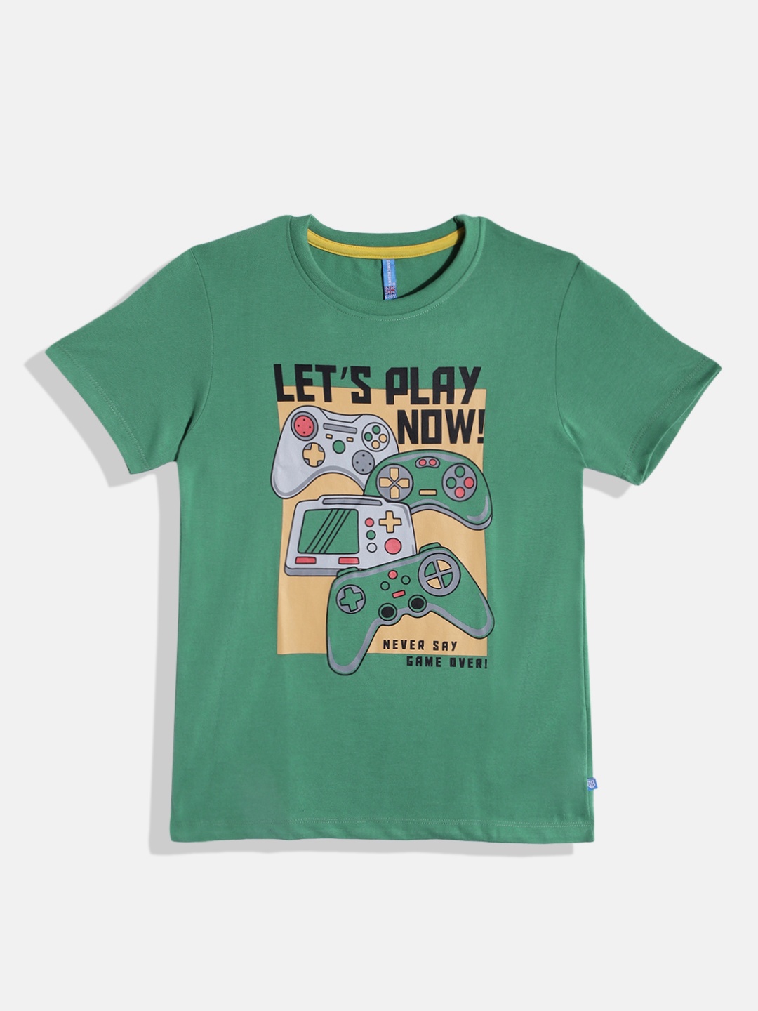 

GAME BEGINS by Eteenz Boys Printed Premium Cotton T-shirt, Green