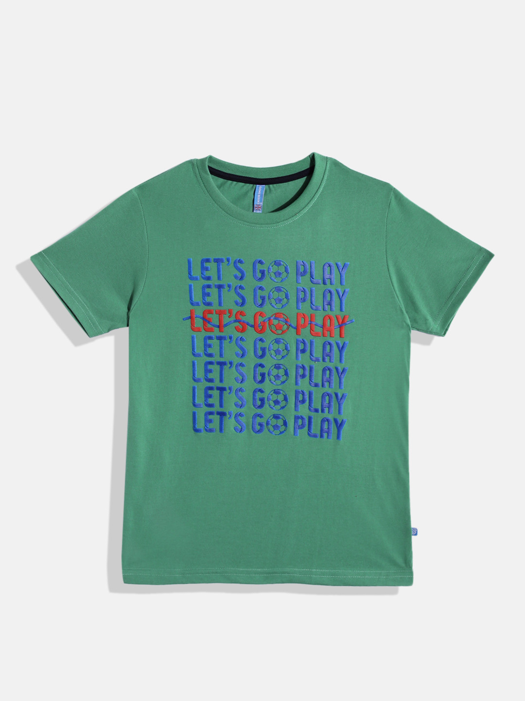 

GAME BEGINS by Eteenz Boys Typography Printed Premium Cotton T-shirt, Green