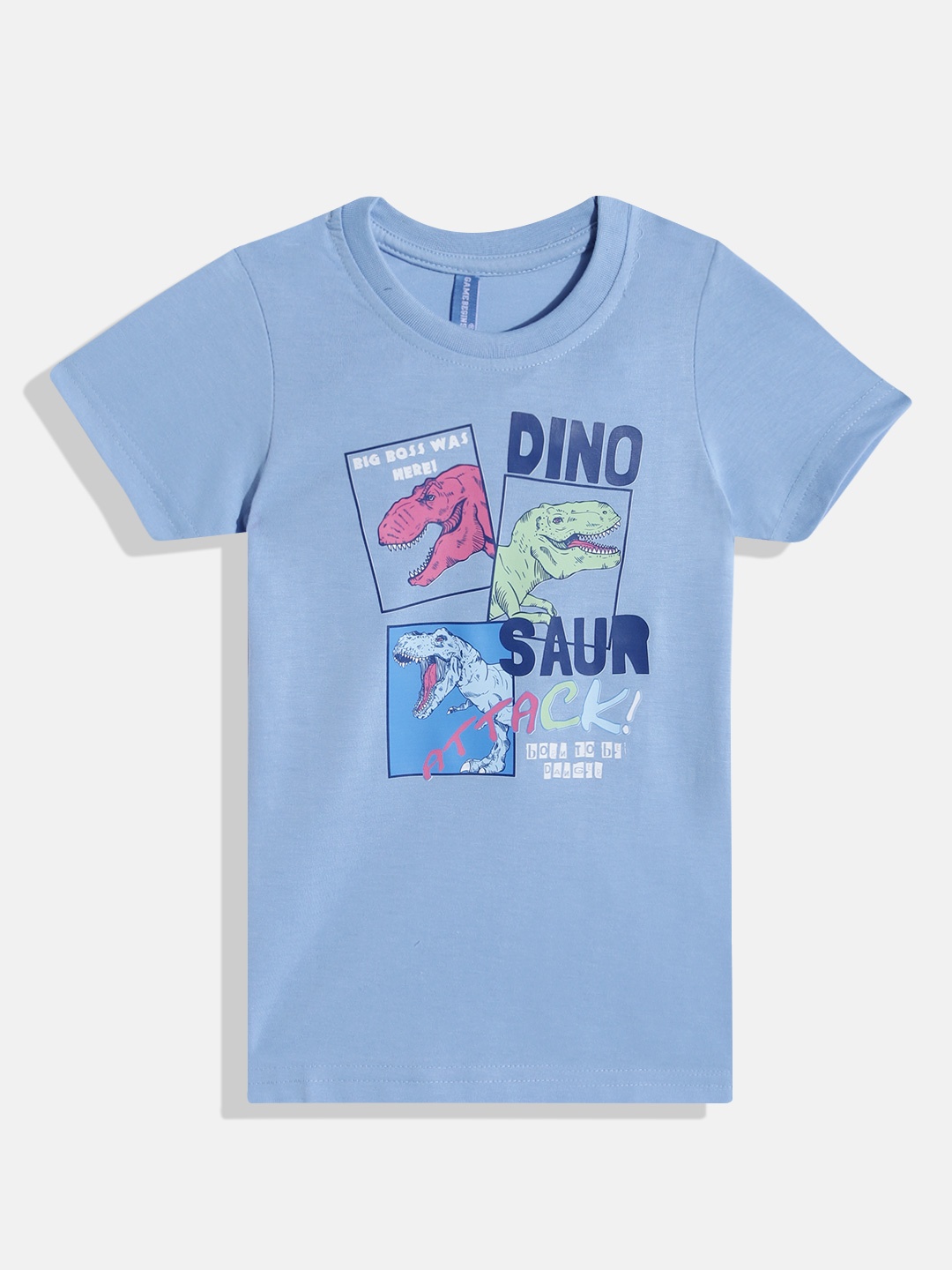 

GAME BEGINS By Eteenz Boys Graphic & Typography Printed Premium Cotton T-shirt, Blue