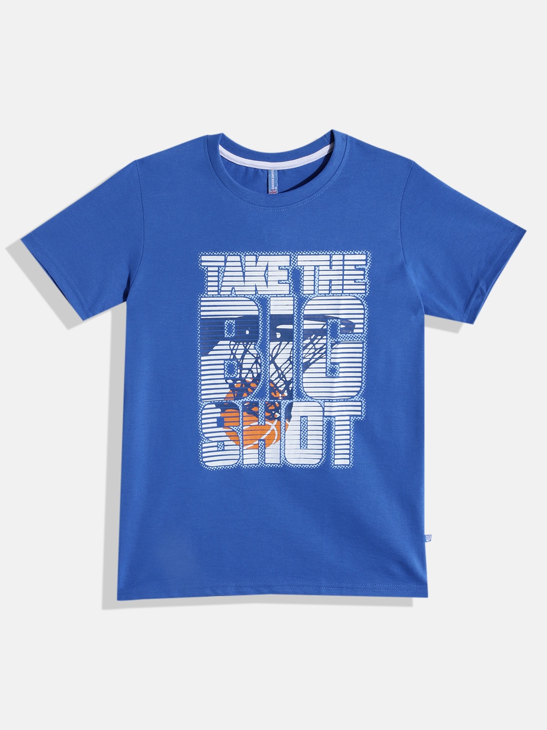 

GAME BEGINS by Eteenz Boys Typography Printed Premium Cotton T-shirt, Blue