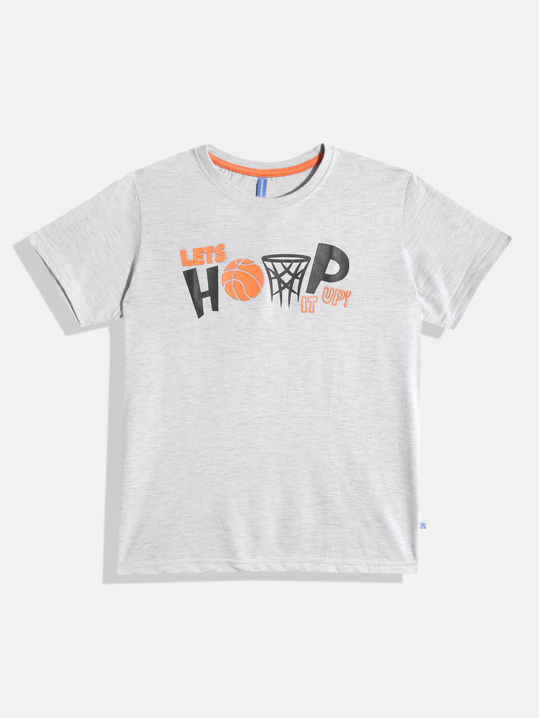 

GAME BEGINS by Eteenz Boys Typography Printed Premium Cotton T-shirt, Grey