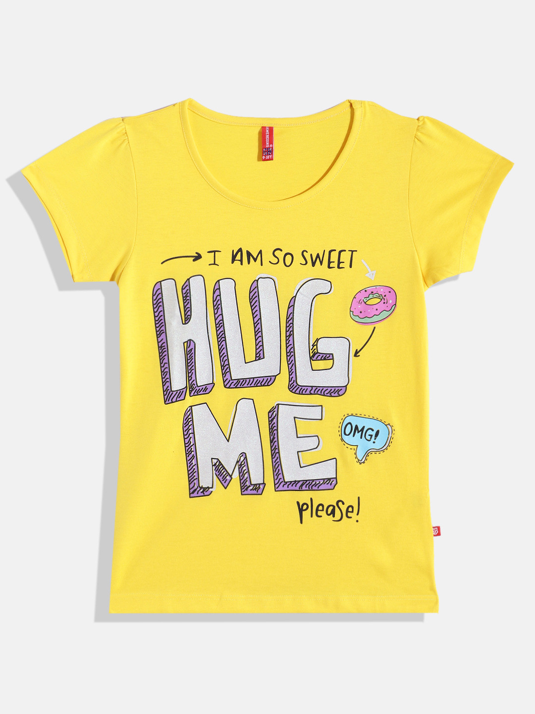 

GAME BEGINS by Eteenz Girls Premium Cotton Typography Printed T-shirt, Yellow