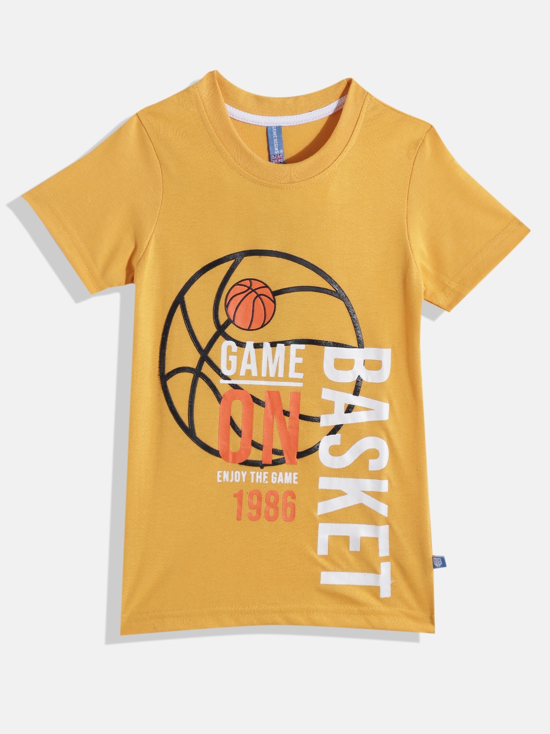 

GAME BEGINS By Eteenz Boys Premium Cotton Typography Printed T-shirt, Mustard