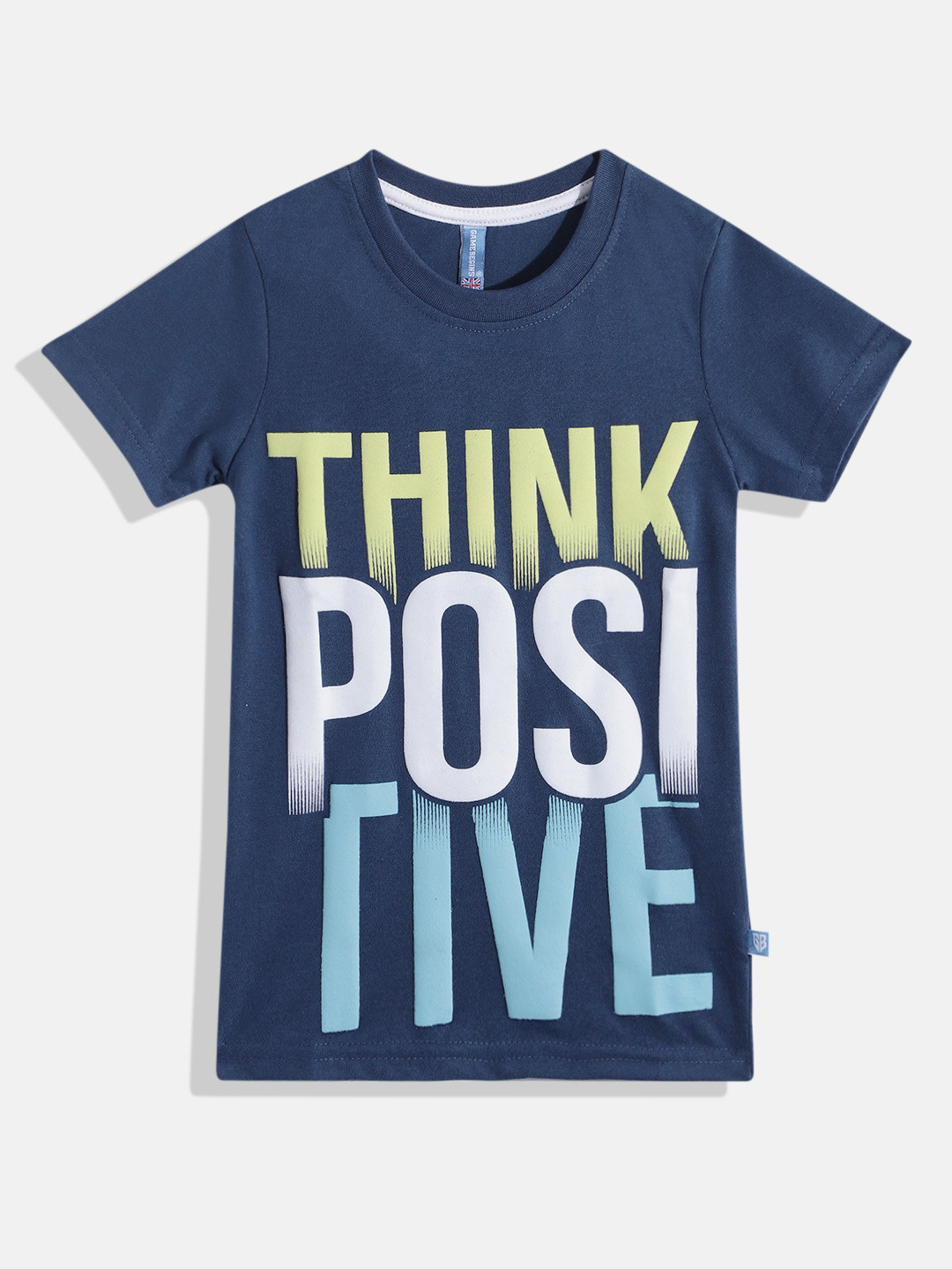

GAME BEGINS By Eteenz Boys Premium Cotton Typography Printed T-shirt, Navy blue