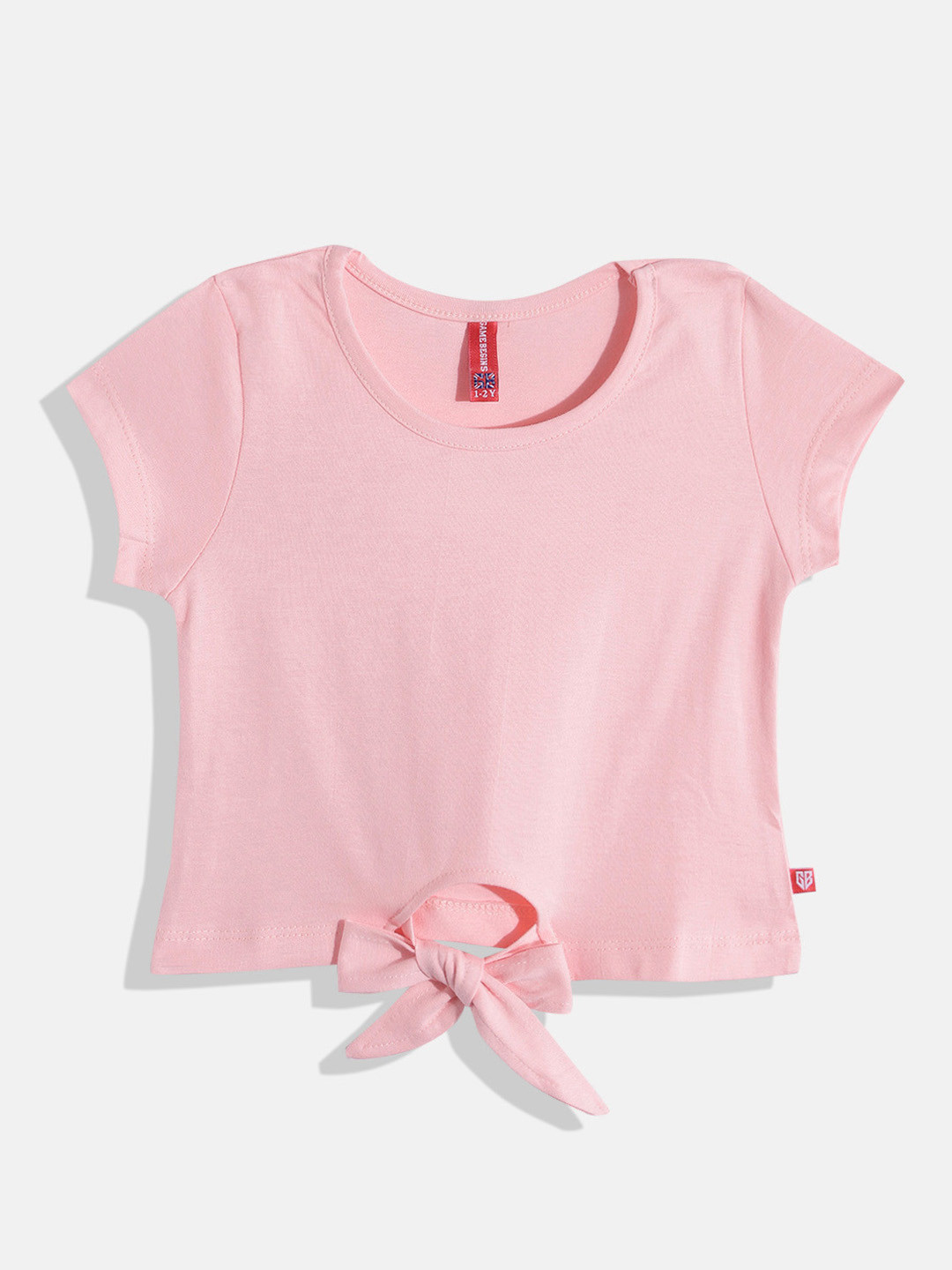 

GAME BEGINS by Eteenz Girls Premium Cotton Waist Tie-ups Top, Pink