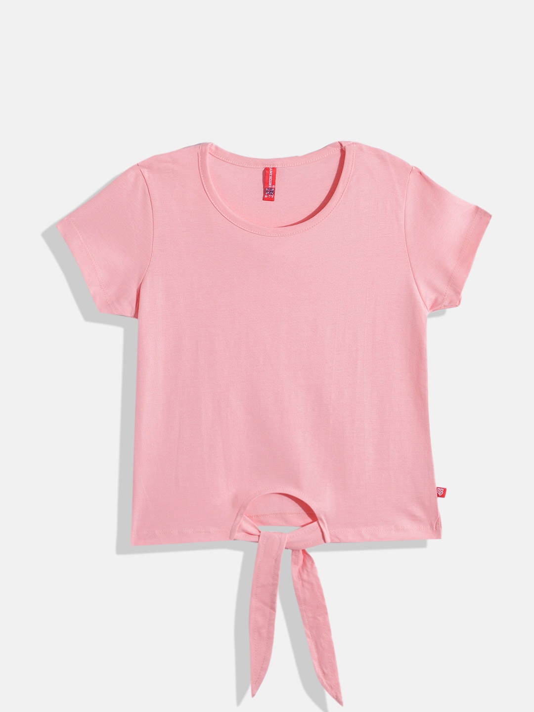 

GAME BEGINS by Eteenz Girls Waist Tie-Up Premium Cotton Top, Pink