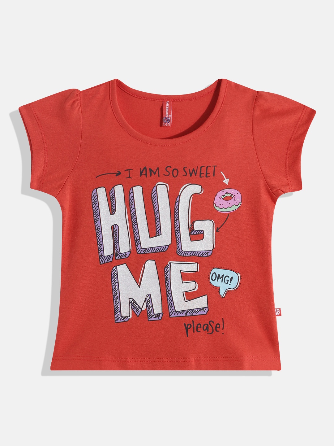 

GAME BEGINS by Eteenz Girls Premium Cotton Typography Printed T-shirt, Red