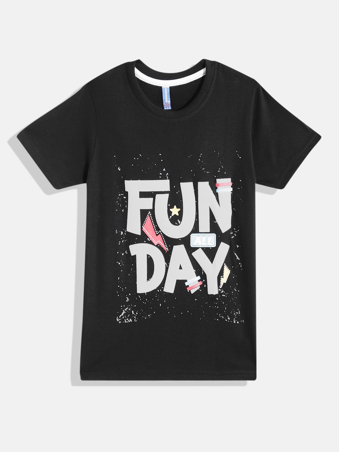 

GAME BEGINS By Eteenz Boys Typography Printed Premium Cotton T-shirt, Black