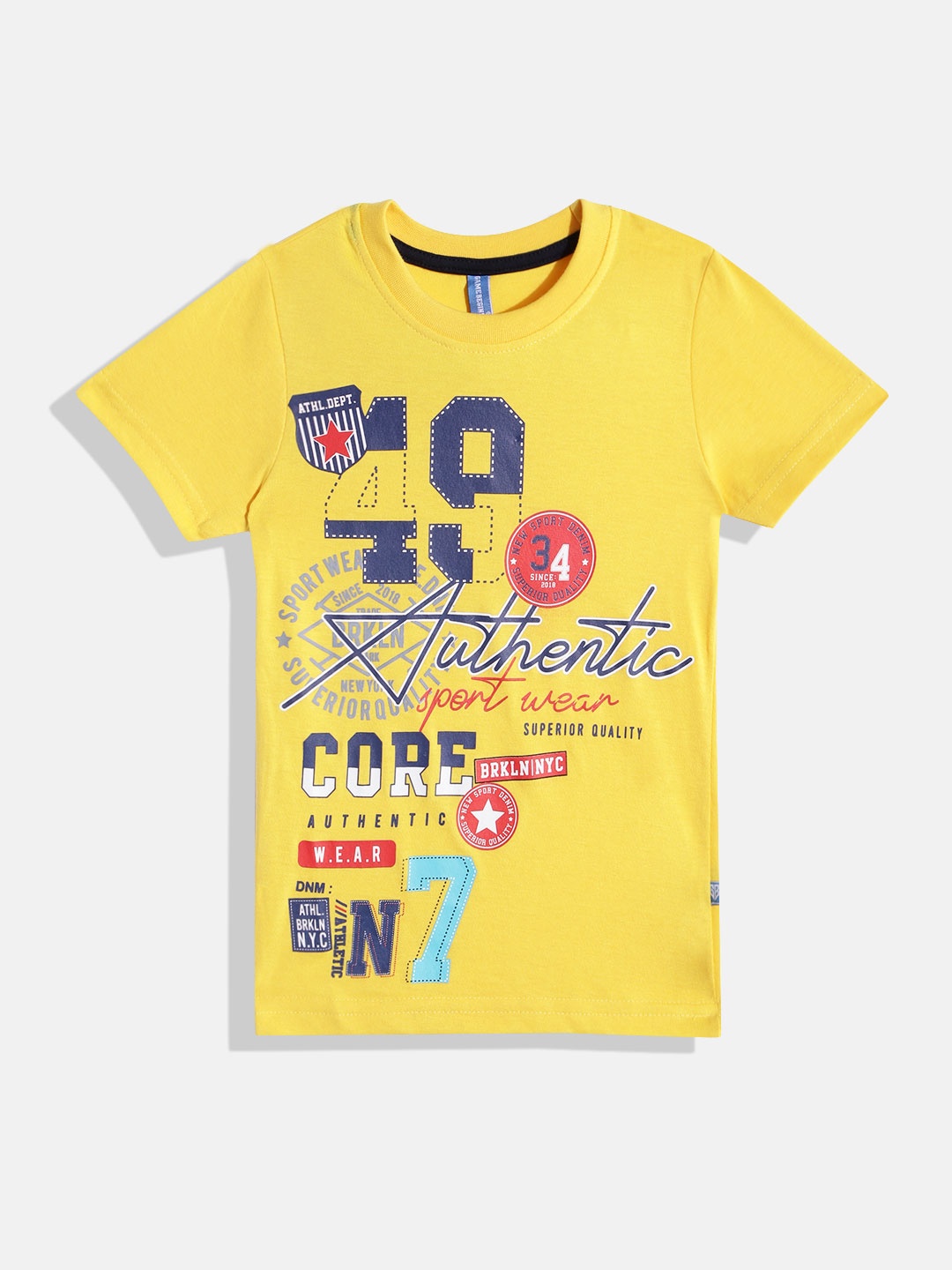 

GAME BEGINS By Eteenz Boys Typography Printed Premium Cotton T-shirt, Yellow