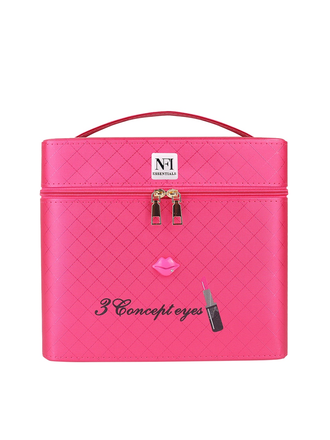 

NFI essentials Pink Self Designed 4 Layer Makeup Box