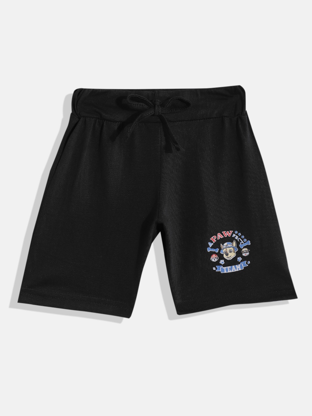 

Eteenz Boys Mid-Rise Paw Patrol Printed Premium Cotton Shorts, Black