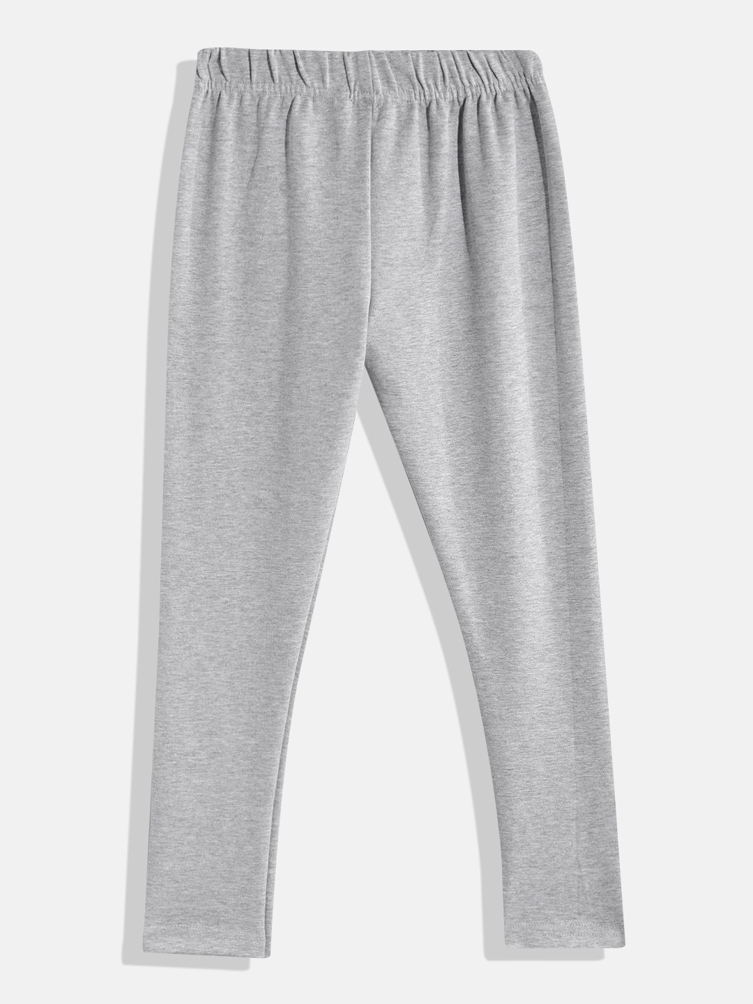 

Eteenz Girls Mid-Rise Premium Cotton Ankle Length Leggings, Grey melange