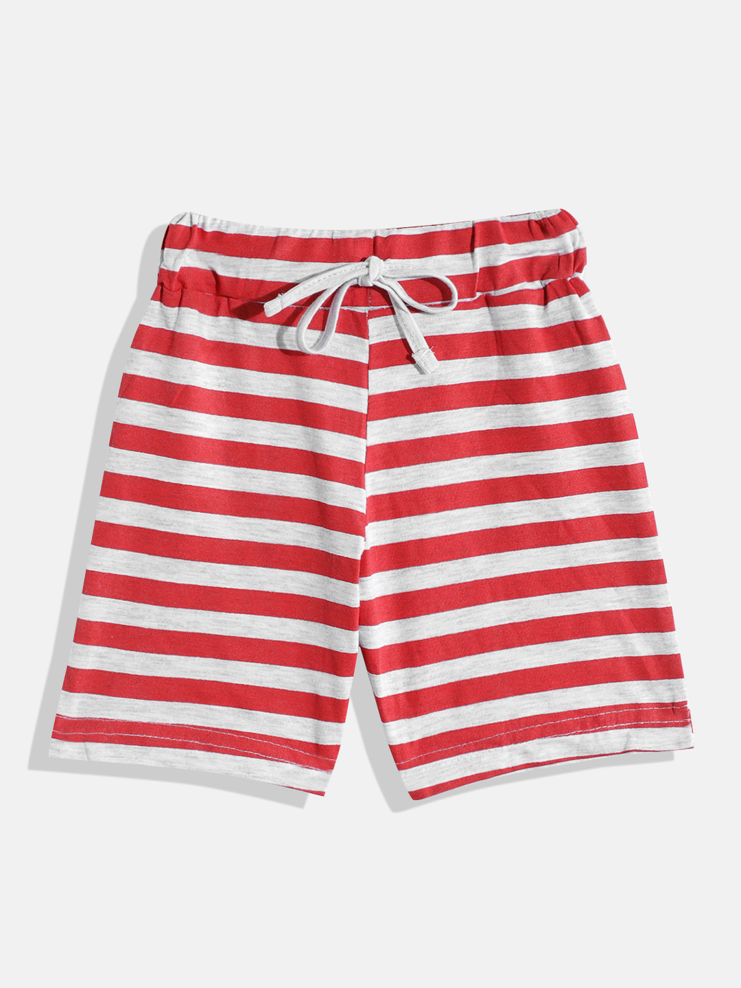

Eteenz Boys Premium Cotton Striped Regular Shorts, Grey melange