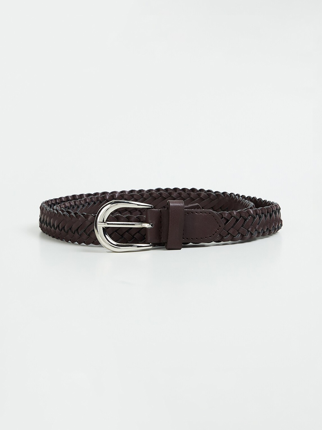 

max Women Braided Slim Casual Belt, Brown