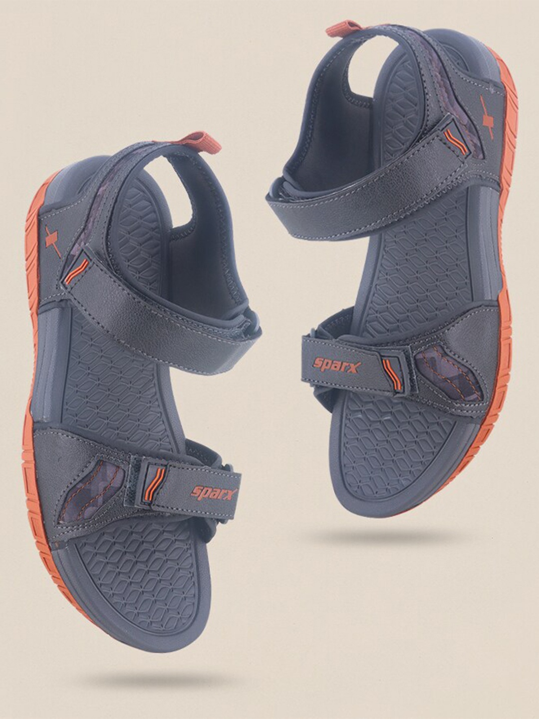 

Sparx Men Textured Comfort Sandals, Grey