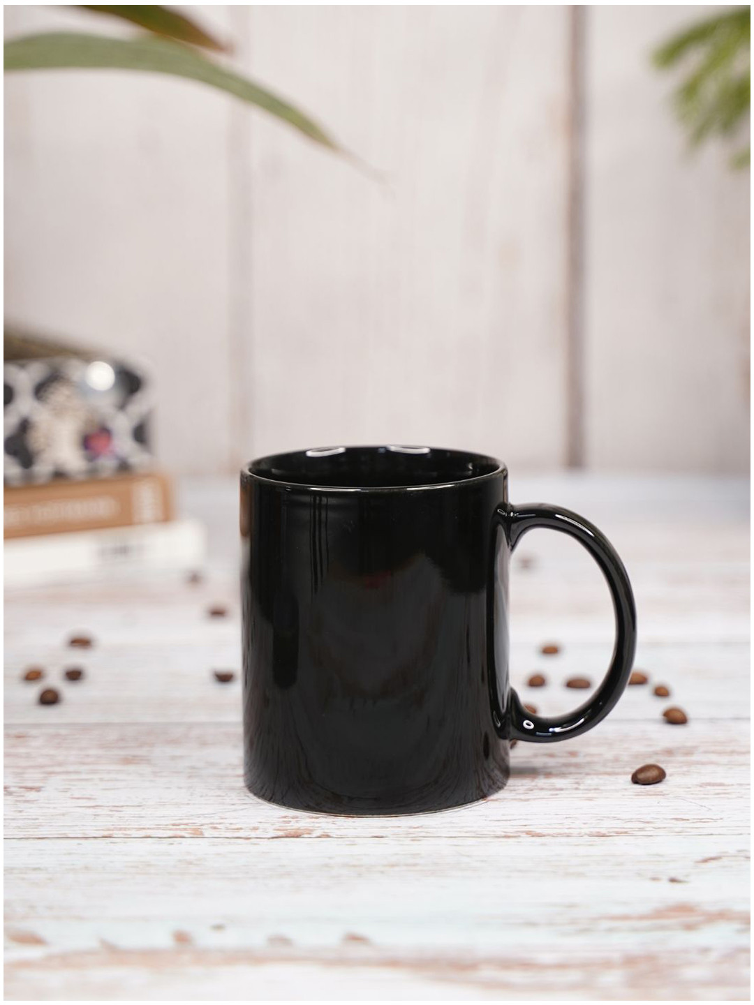 

LIVING ROOTS Black Ceramic Glossy Mug 350 ml