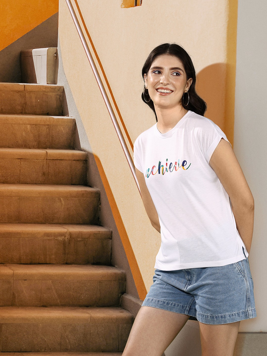 

Mast & Harbour Typography Printed Extended Sleeves Casual T-shirt, White