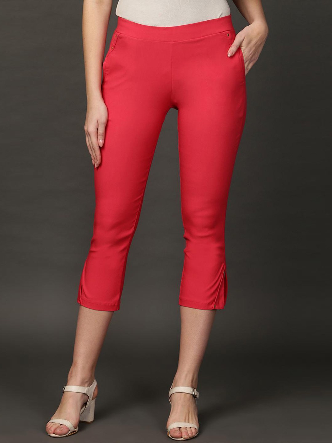 

Lakshita Women Skinny Fit Capris, Pink