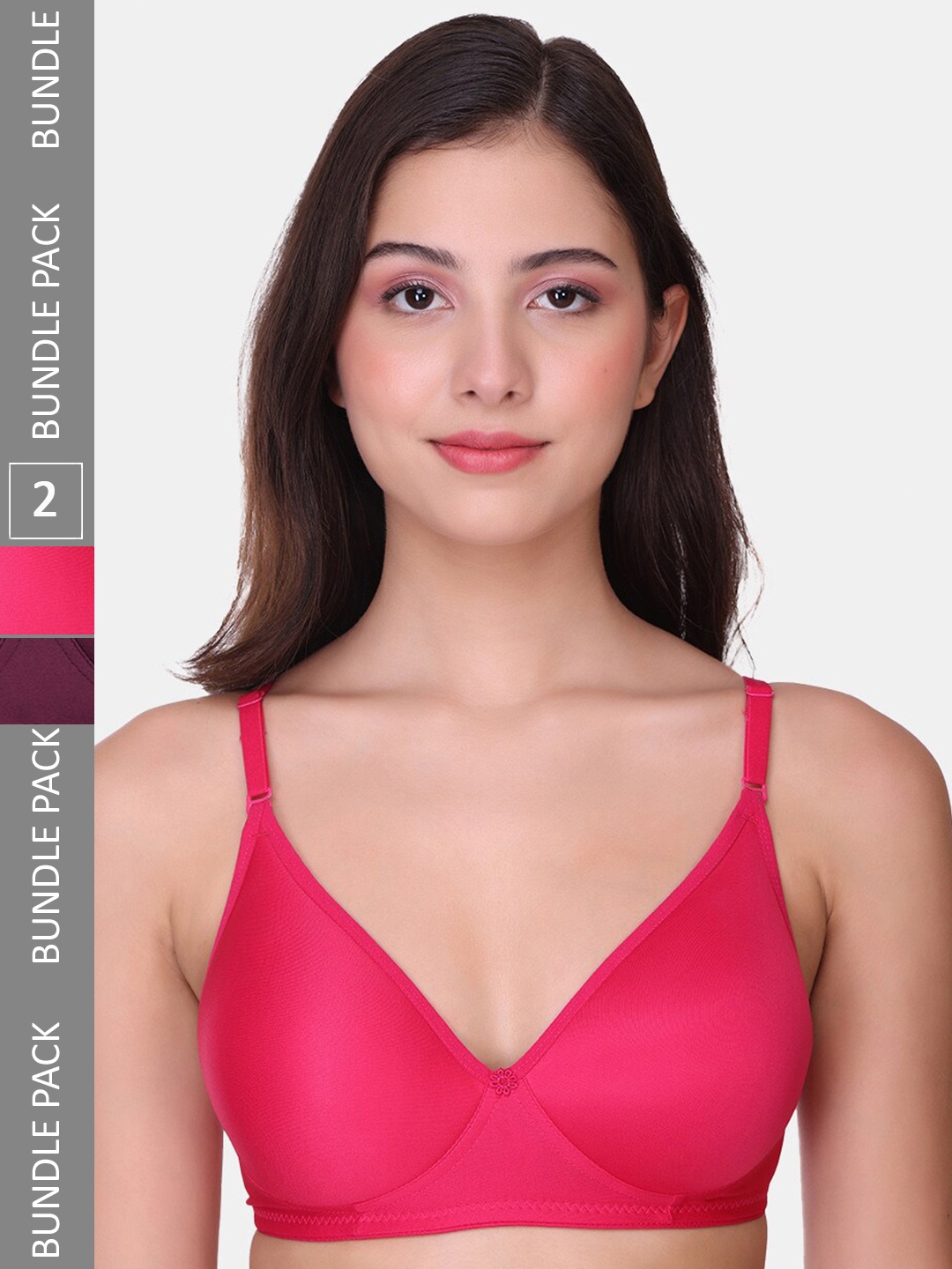 

POOJA RAGENEE Pack Of 2 Full Coverage Lightly Padded Bra mq3007_2p_mr_mg_28b, Maroon