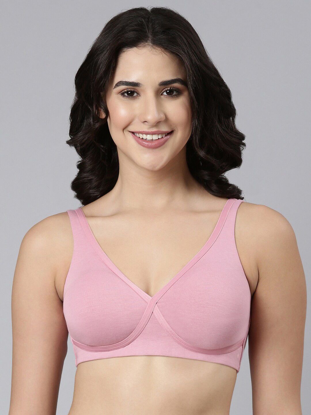 

Enamor Ultimate Softness Bamboo Cotton Slip-on T-shirt Bra, Pink