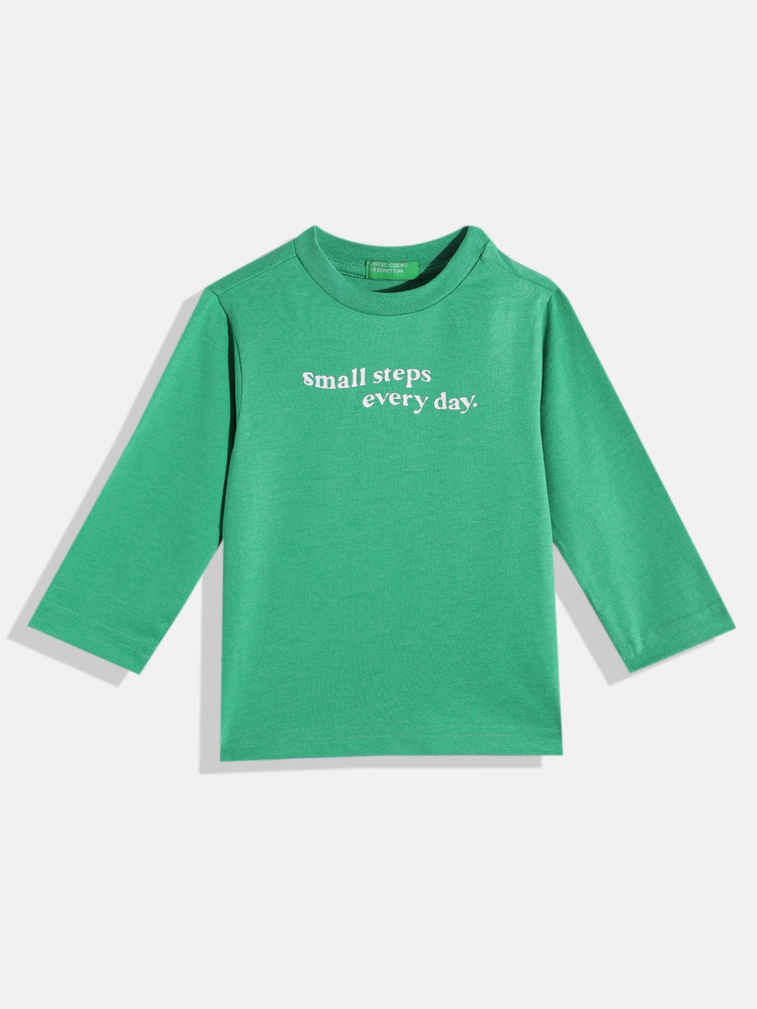 

United Colors of Benetton Boys Typography Printed T-shirt, Green