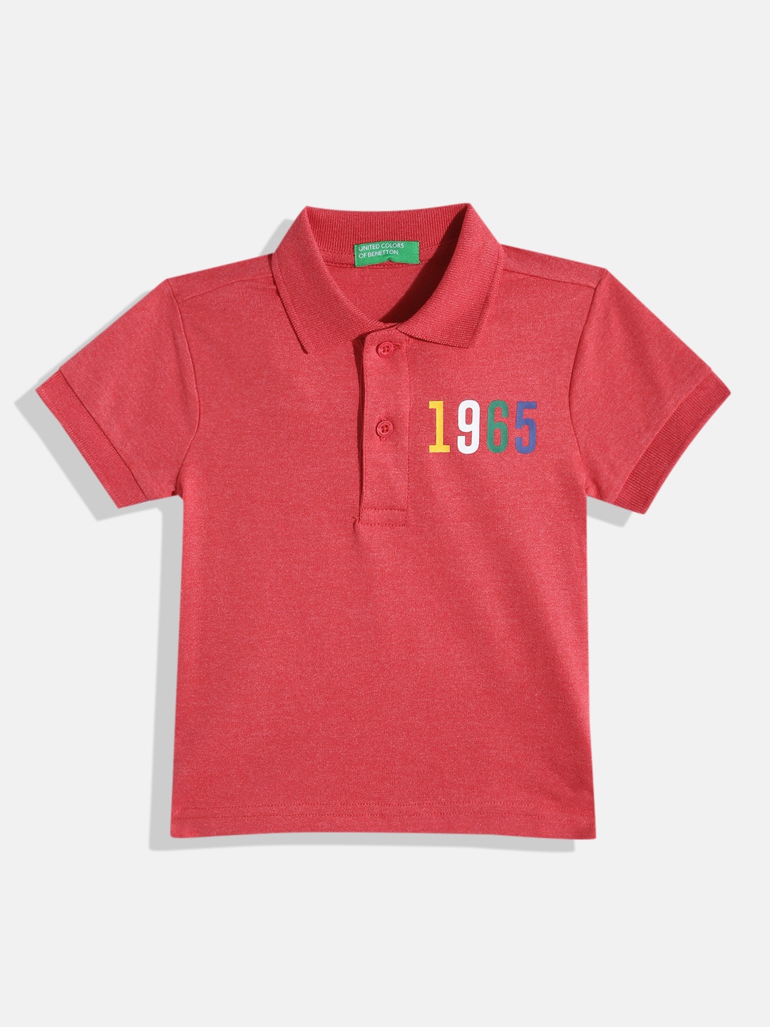 

United Colors of Benetton Boys Polo Collar T-shirt, Red
