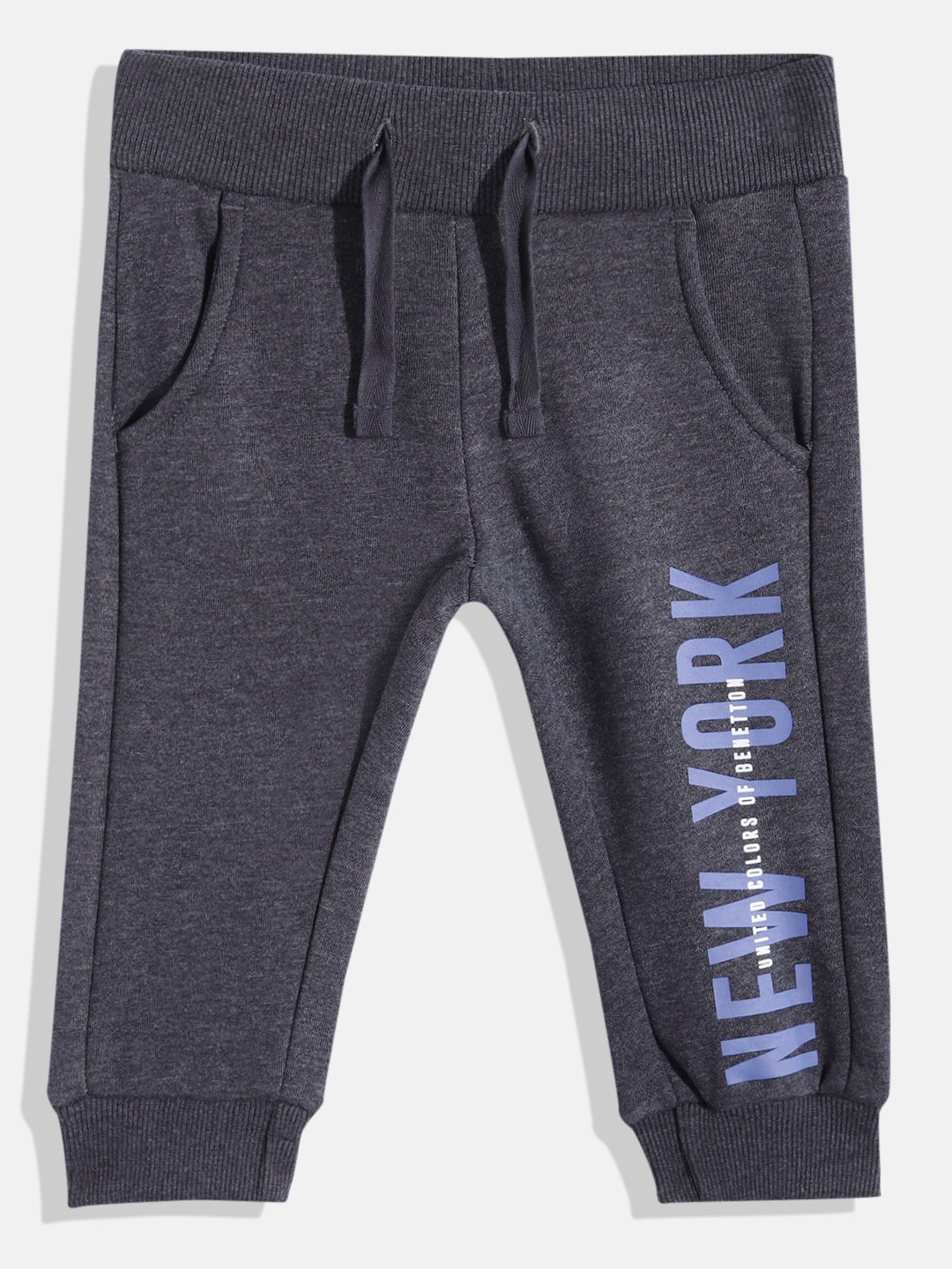 

United Colors of Benetton Boys Typography Printed Regular Fit Joggers, Navy blue