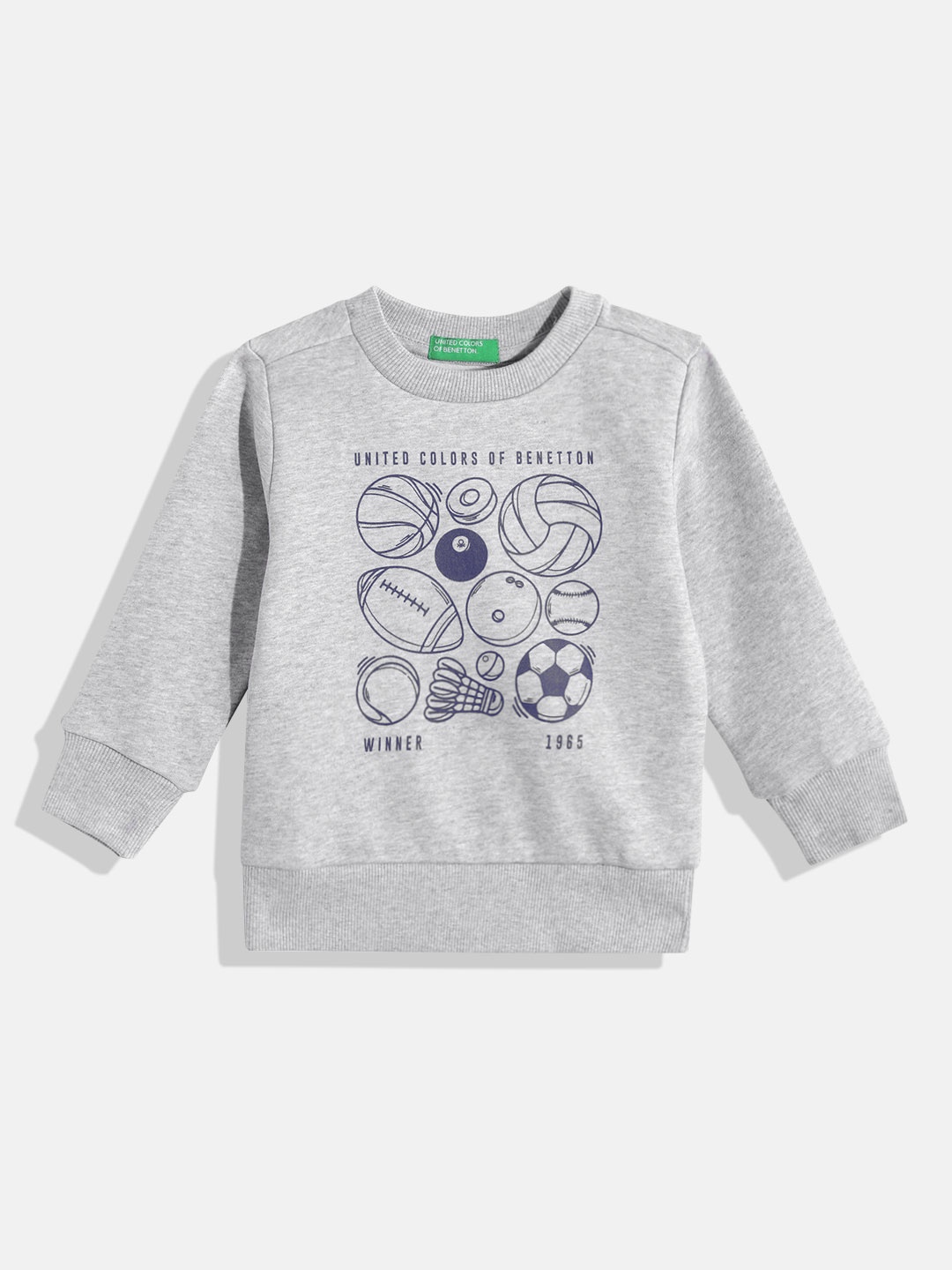 

United Colors of Benetton Boys Printed Sweatshirt, Grey melange