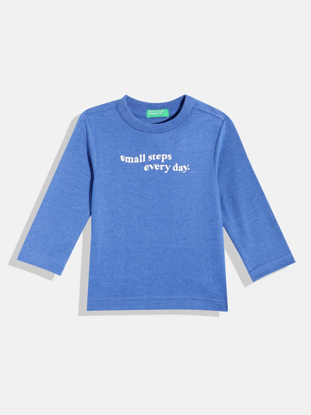 

United Colors of Benetton Boys Typography Printed Pure Cotton T-shirt, Blue