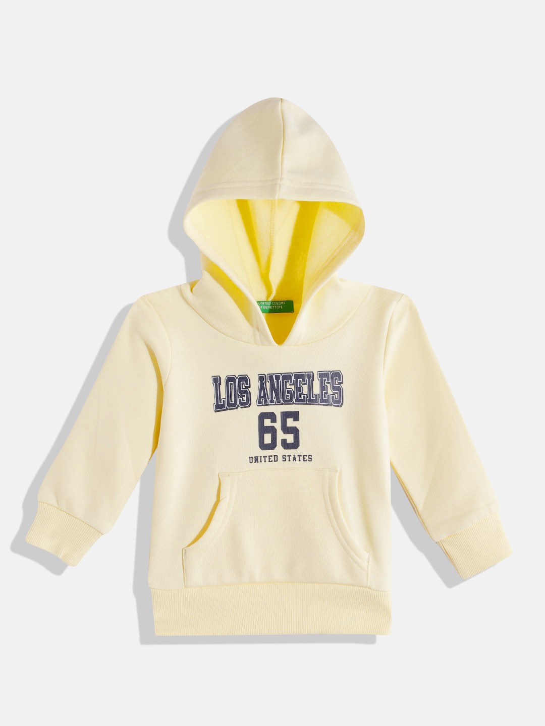 

United Colors of Benetton Boys Typography Printed Hooded Sweatshirt, Yellow