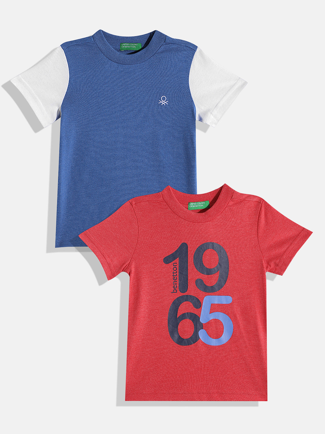 

United Colors of Benetton Boys Pack of 2 Pure Cotton T-shirts, Red