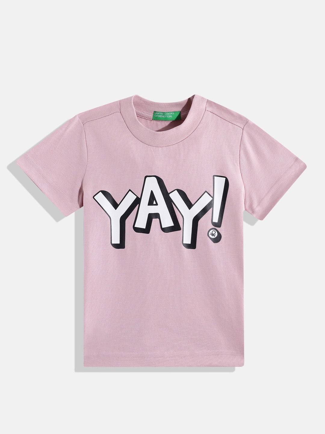 

United Colors of Benetton Boys Typography Printed T-shirt, Rose